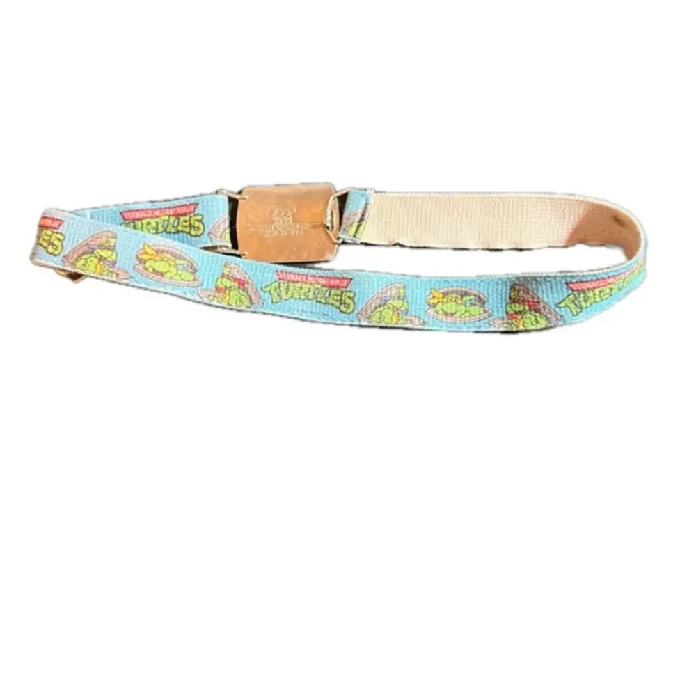 Ninja Turtles Kids Stretch Belt Blue Lee USA Licensed Retro Buckle Vintage